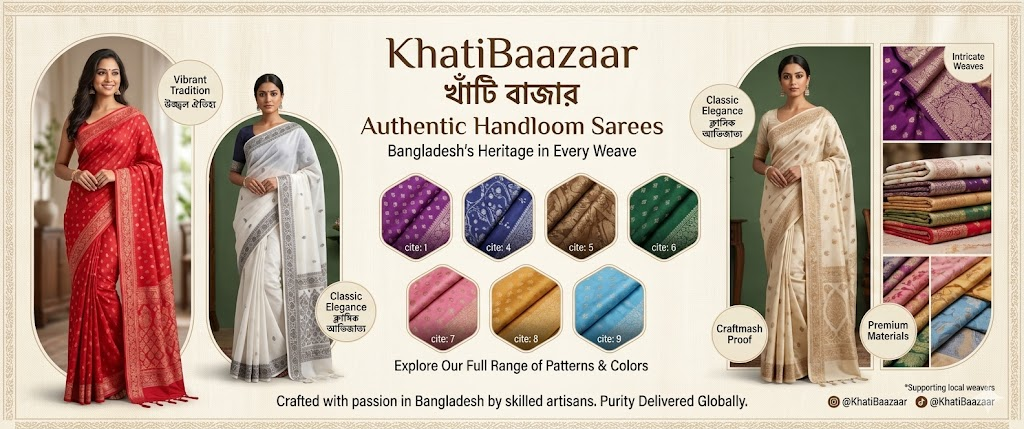 Authentic Handloom and Manipuri Saree Collection by KhatiBaazaar - খাঁটি বাজার হ্যান্ডলুম কালেকশন