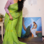 Artisan Hand-Block Batik Saree | Lime Zest Collection
