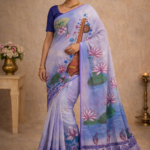 Best Hand-Painted Muslin Saree – 100% Authentic Art