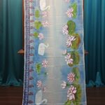 Hand-Painted Muslin Saree: Saraswati