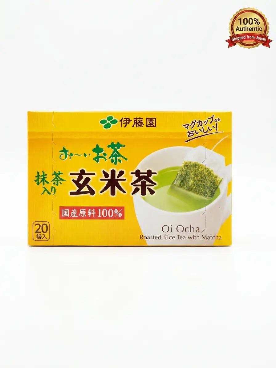 Ito-En-Oi-Ocha-Roasted-Rice-Tea-with-Matcha-Genmaicha-–-20-Bags-38g-Japanese-Green-Tea-Price-in-Bangladesh.webp Ito En Oi Ocha Roasted Rice Tea with Matcha (Genmaicha) – 20 Bags (38g) - Image 1